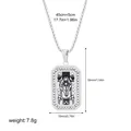 Professional silver stainless steel tarot pendant necklace with clear dimensions and weight - Tarot Death Style (12265_12)