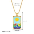 Retro Tarot Card The Moon pendant necklace in 18K gold plated stainless steel - The Moon Pattern (12263_7)