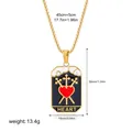18K gold plated stainless steel Tarot Three of Swords heart pendant necklace, 13.4g weight - Three of Swords Pattern (12263_37)
