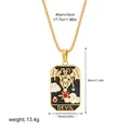 Retro 18K gold plated stainless steel Tarot Devil card pendant necklace for men and women - The Devil Pattern (12263_41)
