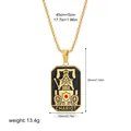 Vintage style 18K gold plated stainless steel Tarot Chariot pendant necklace with dimensions - The Chariot Pattern (12263_42)