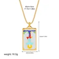 Vintage Tarot Hanged Man necklace in 18K gold plated steel, 43x22mm pendant - The Hanged Man Pattern (12263_17)