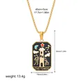 Vintage 18K gold plated stainless steel tarot pendant necklace - The Tower design - The Tower Pattern (12263_22)