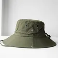 Cappello da sole professionale da uomo verde oliva a tesa larga per escursioni all'aperto - Taglia Unica (56-59cm) / Verde militare