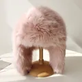 Gorro de aviador de piel sintética rosa para calidez invernal y protección - Elástico / Rosa