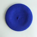 Classic royal blue wool beret hat for women with retro artistic style - M (56-58cm) / Navy Blue