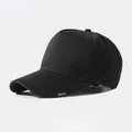 Premium black high crown baseball cap for men and women with small Classic tag on brim. - Large Circumference (60-62cm) / Black