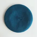 Classic wool beret hat in dark teal blue, soft felt texture for autumn and winter - M (56-58cm) / Teal