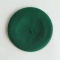 Vintage dark green wool beret for women, classic autumn winter artist hat design - M (56-58cm) / Forest Green