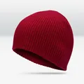 Warme weinrote Strickmütze für Damen und Herren, hochwertige weiche Wintermütze. - 55-60cm / Burgunderrot