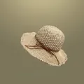 Handmade woven straw sun hat for women with ribbon bow, ideal for summer beach vacations. - One Size / Hollow Rope Style
