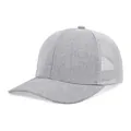 Detailed 45-degree view of a grey trucker baseball cap with breathable white mesh - M (56-58cm) / Light Heather Grey