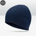 Premium marineblaue dünne Strickmütze für Herren und Damen, warme Winterkopfbedeckung - 55-60cm / Marineblau
