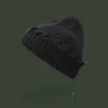 Schwarze gestrickte Beanie-Mütze mit Distressed-Details für Winter-Street-Fashion - M (56-58cm) / Schwarz