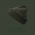 Dunkelolivfarbene Beanie mit Destroyed-Effekt und Vintage-Strickdetails im Hip-Hop-Stil - M (56-58cm) / Armeegrün