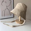 Chapeau bob beige élégant pour femmes avec longues brides réglables pour protection solaire - Beige