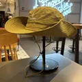 Premium khaki outdoor hiking hat with wide brim, adjustable chin strap and embroidery detail - M (56-58cm) / Olive Green