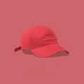 Minimalistische einfarbige rote Baseballkappe aus gewaschener Baumwolle mit verstellbarem Band - Einheitsgröße Verstellbar / Rot