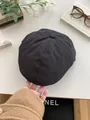 Berretto newsboy retrò grigio antracite per donna in lino stile britannico classico - Nero