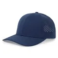 Vista laterale del berretto da baseball blu traspirante con fori di ventilazione laser. - M（56-58cm） / Blu navy