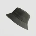 Close-up of the breathable full mesh texture on the dark gray quick-dry bucket hat - Army Green