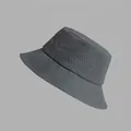 Detail macro view of a grey breathable full mesh sun hat for outdoor summer activities - M (56-58cm) / Gray