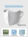 Elegant gray breathable ice silk face mask with UPF50+ sun protection and 3D design - One Size / Elegant Grey