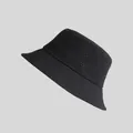 Breathable quick-dry mesh bucket hat for UV sun protection in solid black color - M (56-58cm) / Black