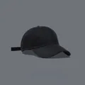 Plain washed cotton baseball cap in classic black color - One Size Adjustable / Black