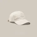 Minimalist washed cotton baseball cap in beige solid color design for men and women - One Size Adjustable / Off White