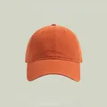 Casquette de baseball classique en coton orange uni avec visière courbée et dessus souple - Taille Unique(Réglable) / Orange