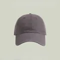 Casquette de baseball gris foncé à calotte souple avec visière incurvée au design épuré - Taille Unique(Réglable) / Gris foncé