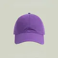 Casquette de baseball classique en coton violet uni avec visière incurvée et calotte souple - Taille Unique(Réglable) / Violet