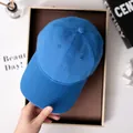 Minimalistische einfarbige blaue Baumwoll-Baseballkappe für Alltag und Sonnenschutz - Einheitsgröße(Einstellbar) / Saphirblau