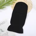 Schwarze Einloch-Stricksturmhaube für Wärme und Schutz im Outdoor-Winter im Freien. - Einheitsgröße / Schwarz
