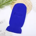 Leuchtend blaue Strick-Sturmhaube Skimaske mit einem Augenloch für den Winter - Einheitsgröße / Saphirblau