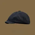 Vintage British style black newsboy cap, classic octagonal beret for men and women unisex - Elastic (56-58cm) / Black
