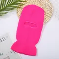 Leuchtend pinke Strick-Sturmhaube mit Augenöffnung für winterliche Outdoor-Aktivitäten - Einheitsgröße / Dunkelrosa