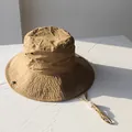 Khaki schnelltrocknender Anglerhut für Herren mit breiter Krempe und festem Kinnband - Einheitsgröße (55-60cm) / Khaki