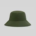 Unisex olive green wide-brim bucket hat for outdoor sun protection and casual wear. - Dark Green