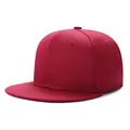 Gorra snapback lisa de color rojo oscuro con visera plana ajustable para hip-hop - Talla Adulto (56-60cm) / Burdeos