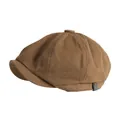 Vintage brown newsboy eight-panel cap in classic British style for men and women - M (55-58cm) / Four Seasons Cotton Style / Light Coffee