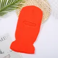 Leuchtend orangefarbene Strick-Sturmhaube Einloch-Skimaske für winterliche Wärme im Freien - Einheitsgröße / Neon Orange