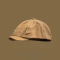 Vintage khaki British style newsboy cap with classic stitching detail - Elastic (56-58cm) / Khaki