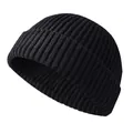 Berretto in maglia a coste nero classico stile docker per uomo e donna - Taglia unica / Nero