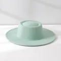 Elegant mint green wool felt boater hat with a minimalist retro French design for women. - M (56-58cm) Adjustable / Pink Green
