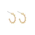 Elegantes pendientes de aro dorados en forma de C con un detalle de cuentas - Estilo C con Cuentas (A14-2-1-11) / Dorado