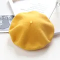 Retro mustard yellow wool beret hat for women featuring a classic painter style design - Adult (56-58cm) / Orange