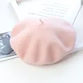 Classic vintage Japanese style wool beret hat for women in a soft light pink finish - Adult (56-58cm) / Flesh Pink
