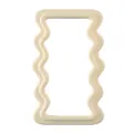 Eleganter nordischer minimalistischer wellenförmiger cremefarbener Wandspiegel für Haus - Rechteckiger Wellenstil / Beige